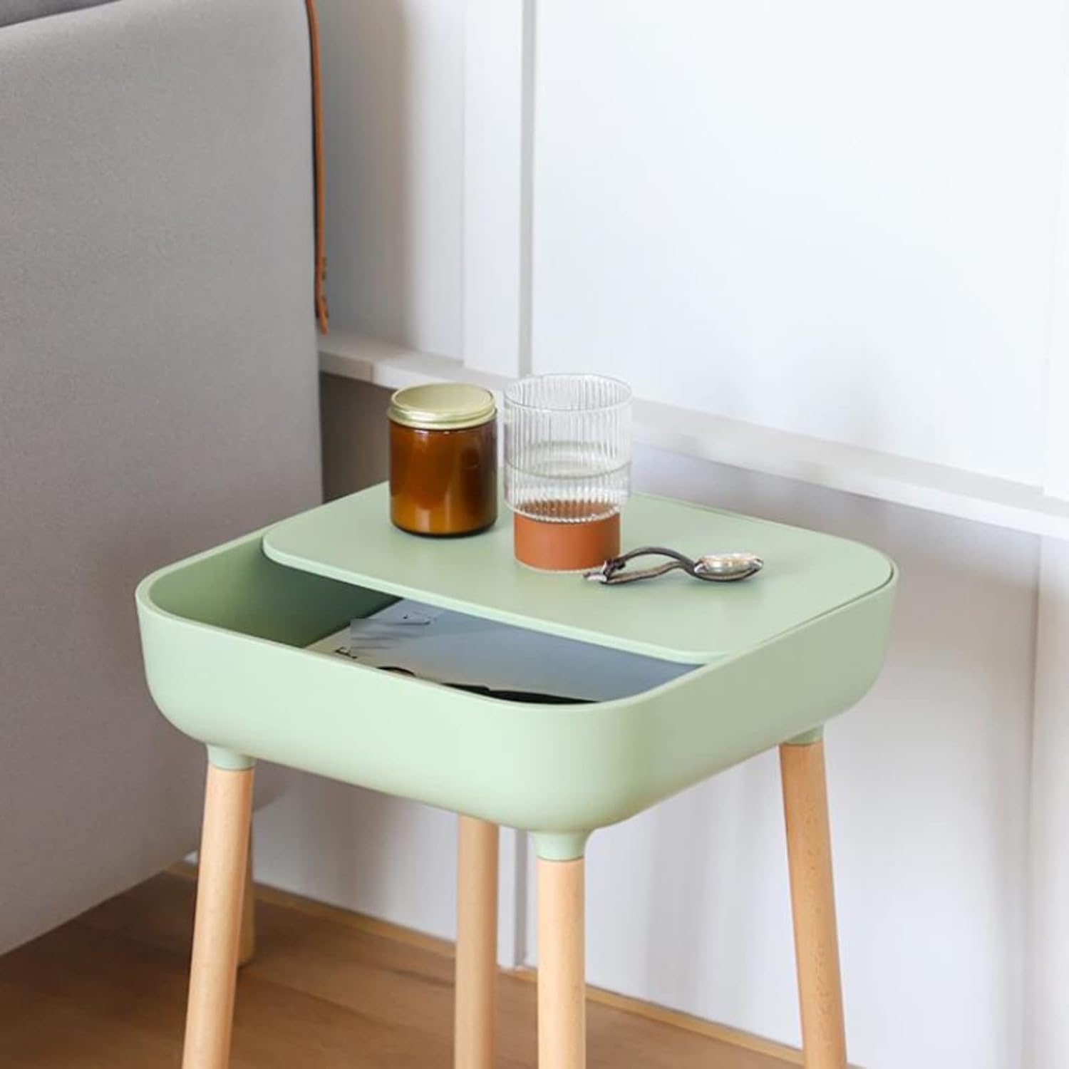 Living Room Table Nordic Style Coffee Table Bedroom Bedside Living Room Side Multifunctional(C)