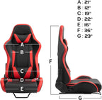 Marada Racing Seat with Double Lock Slip for Racing Wheel Simulator Stand Cockpit, Adjustable Cloth Red with Installed Parts