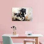 Azatyam Running Horse Wall Art Animal Picture Vintage Western Equestrian Canvas Prints Watercolor Wild Horses Paintings Modern Rustic Room Decor for Living Room Bedroom Bathroom Office 24" x 36"