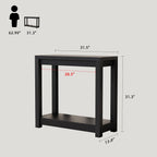 32" Entryway Table, Long Narrow Console Table with Shelves, Farmhouse Wood Sofa Table Behind Couch, Rustic Entry Table for Hallway, Living Room or Foyer, Black