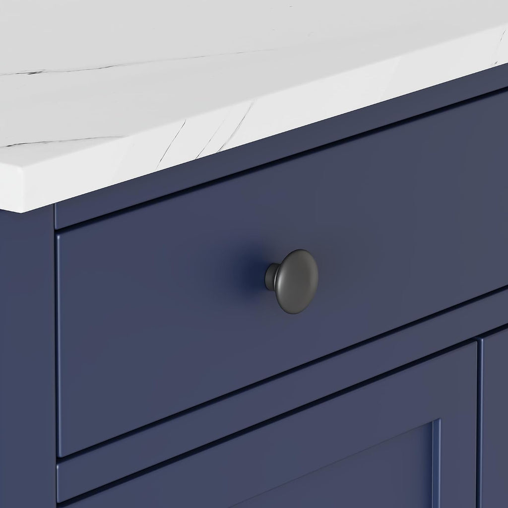 SOFTSEA Modern Freestanding Kitchen Pantry with 2 Door Shelves, Sideboard Buffet Cabinet with Drawer, Coffee Bar Cabinet with 2 Adjustable Shelves for Dining Kitchen Living Room, Set of 2, Blue