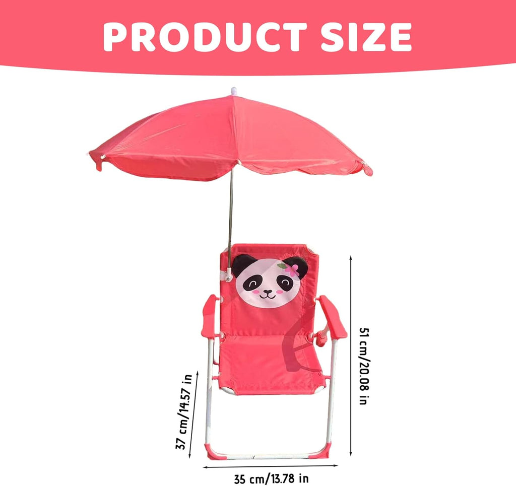 Kids Beach Chair with Umbrella, Foldable & Detachable Portable Oxford Cloth Cute Kids Beach Chair with Canopy for Outdoor Summer, Style 2, Camping Hiking