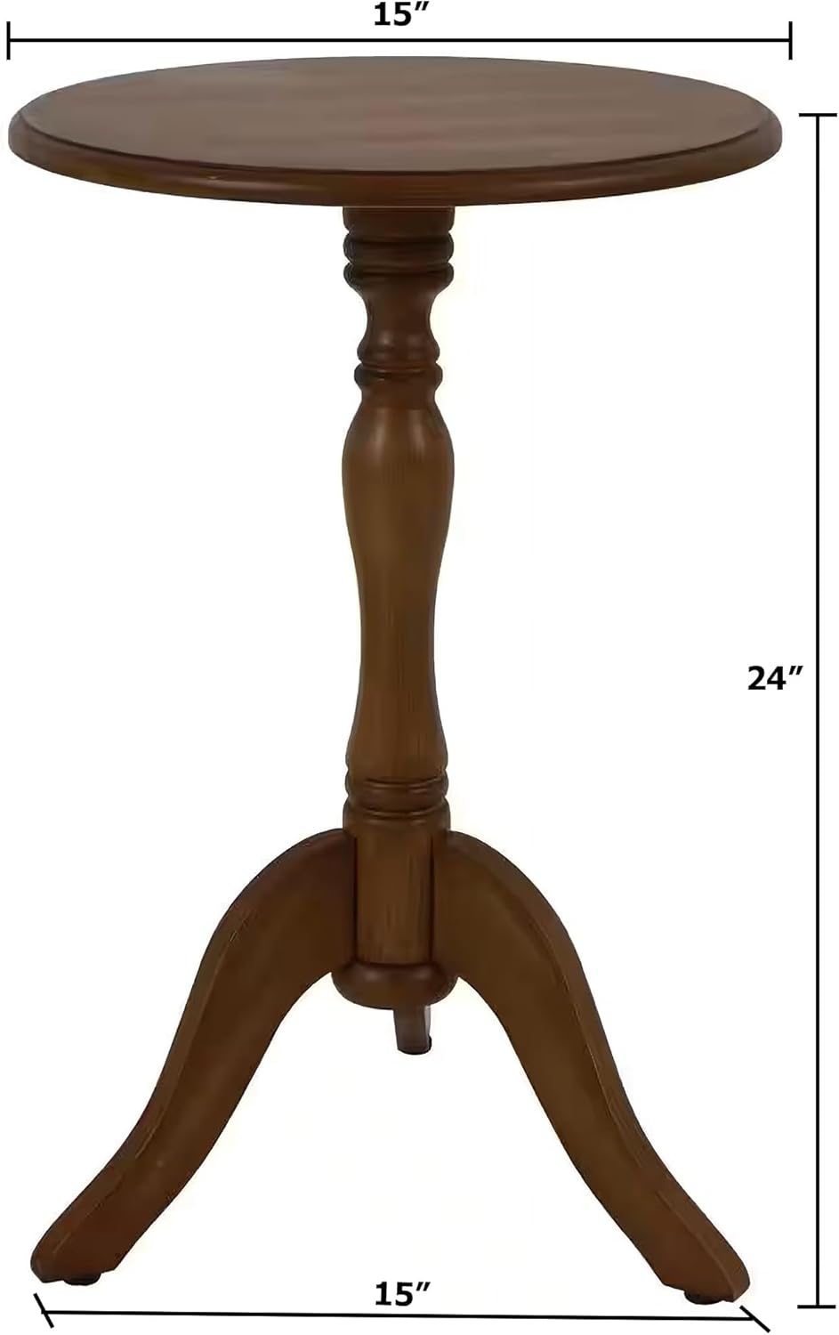Decor Therapy Simplify Round Pedestal Accent Side Table, Chic & Compact MDF Furniture for Traditional Stylish Spaces - Honeynut - (15" x 15" x 24")