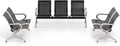 KINTNESS 7 Seat Reception Chair Benches Office Chair Guest Heavy Duty Waiting Room Chairs with Arms for Lobby, Office, Bank, Hospital Bench, Black