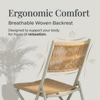All-Weather Wicker Folding Outdoor Chairs, Rattan Chair Set of 2,Wicker Folding Outdoor Chairs for Garden, Balcony, Patio, Lawn and Indoor Use