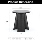 Round Coffee Table for Living Room,18" Modern Small Bentwood Night Stand End Table with Storage,Side Table for Apartment