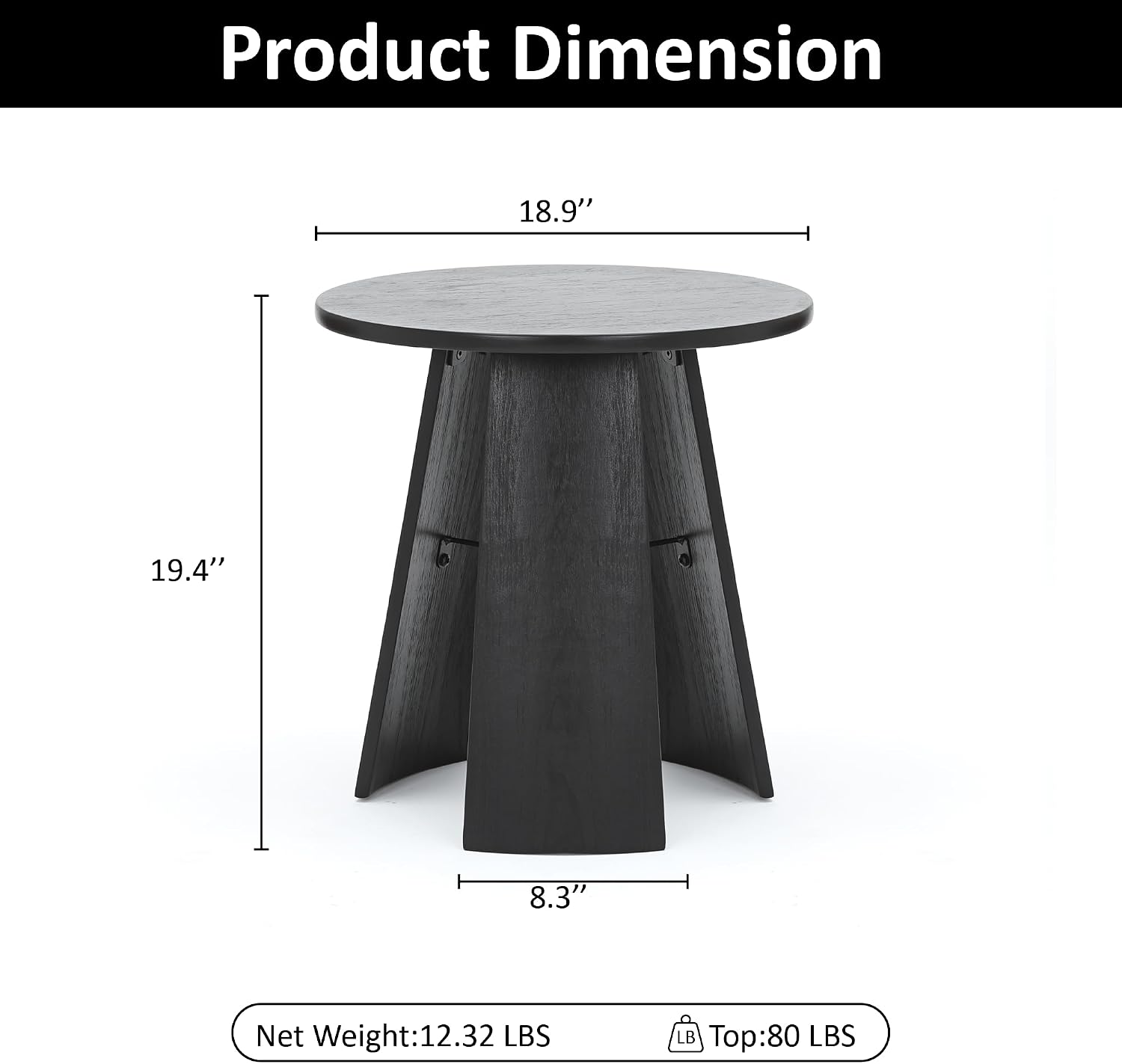 Round Coffee Table for Living Room,18" Modern Small Bentwood Night Stand End Table with Storage,Side Table for Apartment