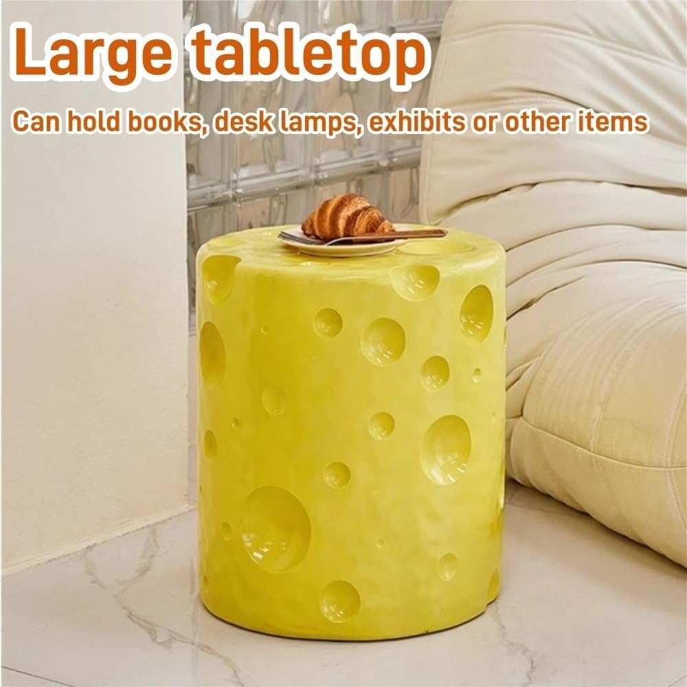 Resin Side Table Creative End Table for Living Room Cream Style Bedside Tables Small Coffee Table Snack Desk Home Furnishing(Orange)