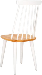 SAFAVIEH Home Collection Burris Farmhouse White/Natural Spindle Back Living Room Dining Room Bedroom Office Foyer Side Chair