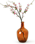 Bfttlity Clear Glass Vase Tall Farmhouse Vase for Branches Glass Vases for Centerpieces in Home Decoration (S-Amber)