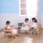 BabyLand Toddler Chair,Single Kid Sofa Chair with Solid Wood Structure and Linen Fabric for Kid Gift (Light Purple)