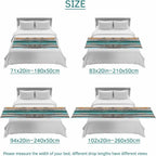 Teal Orange Grey Bed Runners for Queen Size Beds, Decorative Bed Throws for Foot of Beds, Luxury Bedding Protector Slipcover Farmhouse Vintage Wooden Bedrunners & Scarves for Bedroom Hotel, 94"x20"
