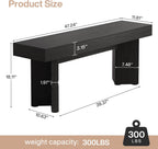 Tribesigns 47" Wooden Entryway Bench | Farmhouse Indoor End of Bed Bench, Long Table Benches Seat for Bedroom, Hallway, Foyer, End of Bed (Black)