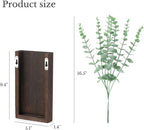 Dahey 2 Pack Wood Wall Planter Vase with Artificial Eucalyptus Farmhouse Wall Hanging Decor Pocket Planter for Indoor Fake Plants Greenery, Living Room Bedroom Kitchen Home Office Decoration