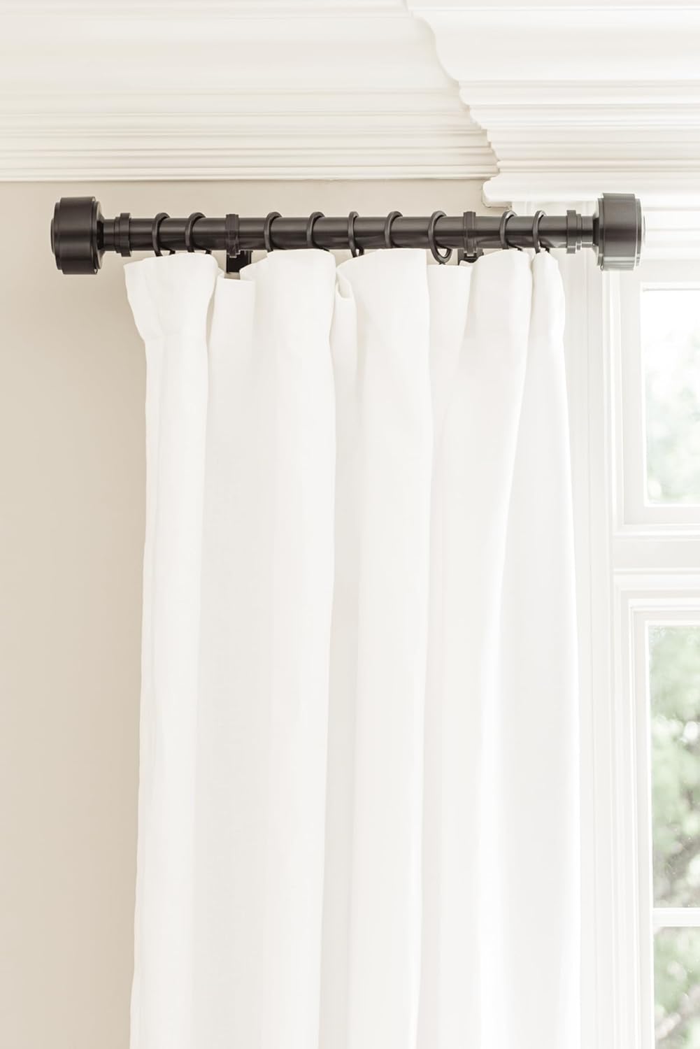 BLASTHOME® Luxury Layers Knob Finials – Fits Only Signature Collection Curtain Rods (Rod Not Included) - Premium Quality, Heavy Metal – Set of Two – Tuxedo Black