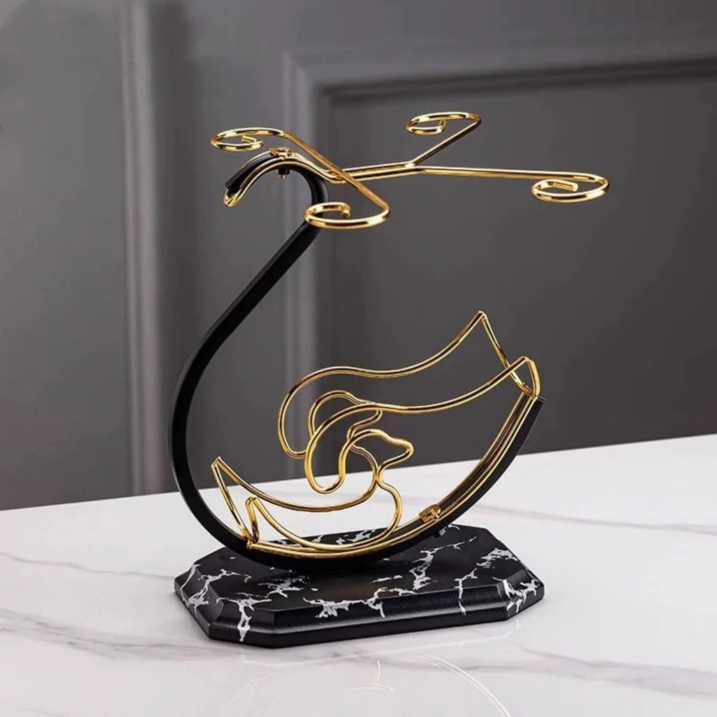 Wine Glass Holder Home Tabletop Wine Glass Holder Vertical Wine Glass Display Rack Inverted Wine Bottle Holder 1 Bottles 4 Wine Glasses High-end Wine Rack
