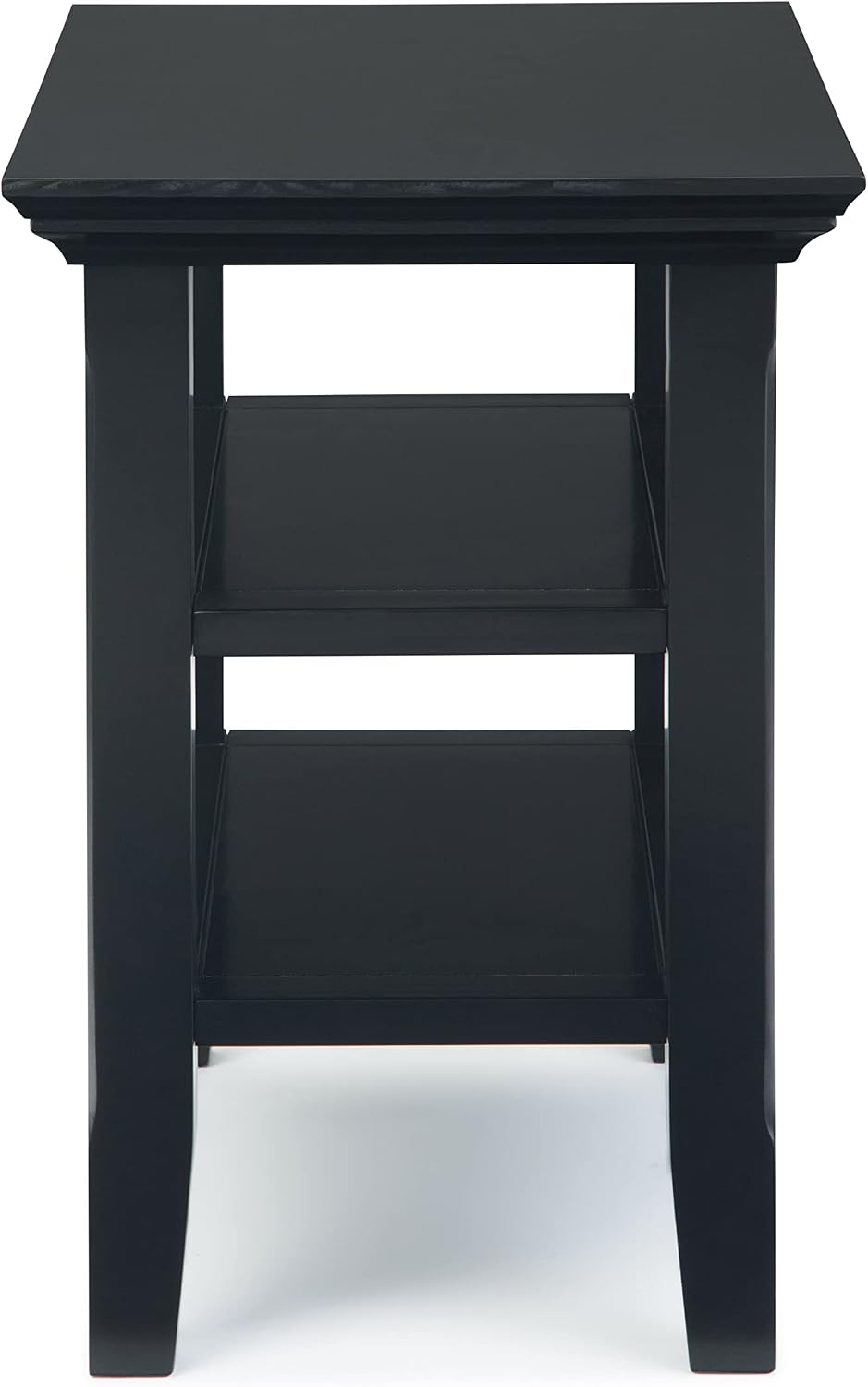 SIMPLIHOME Acadian Solid Wood 14 inch Wide Transitional-Style Narrow Side Tables in Black for the Living Room and Bedroom (Set of 2)