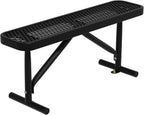 4FT Metal Park Bench for Outside, Heavy-Duty Outdoor Bench with Thermoplastic-Coated, Weatherproof Steel Mesh Bench for Parks, Gardens, Patios, Stores, Black