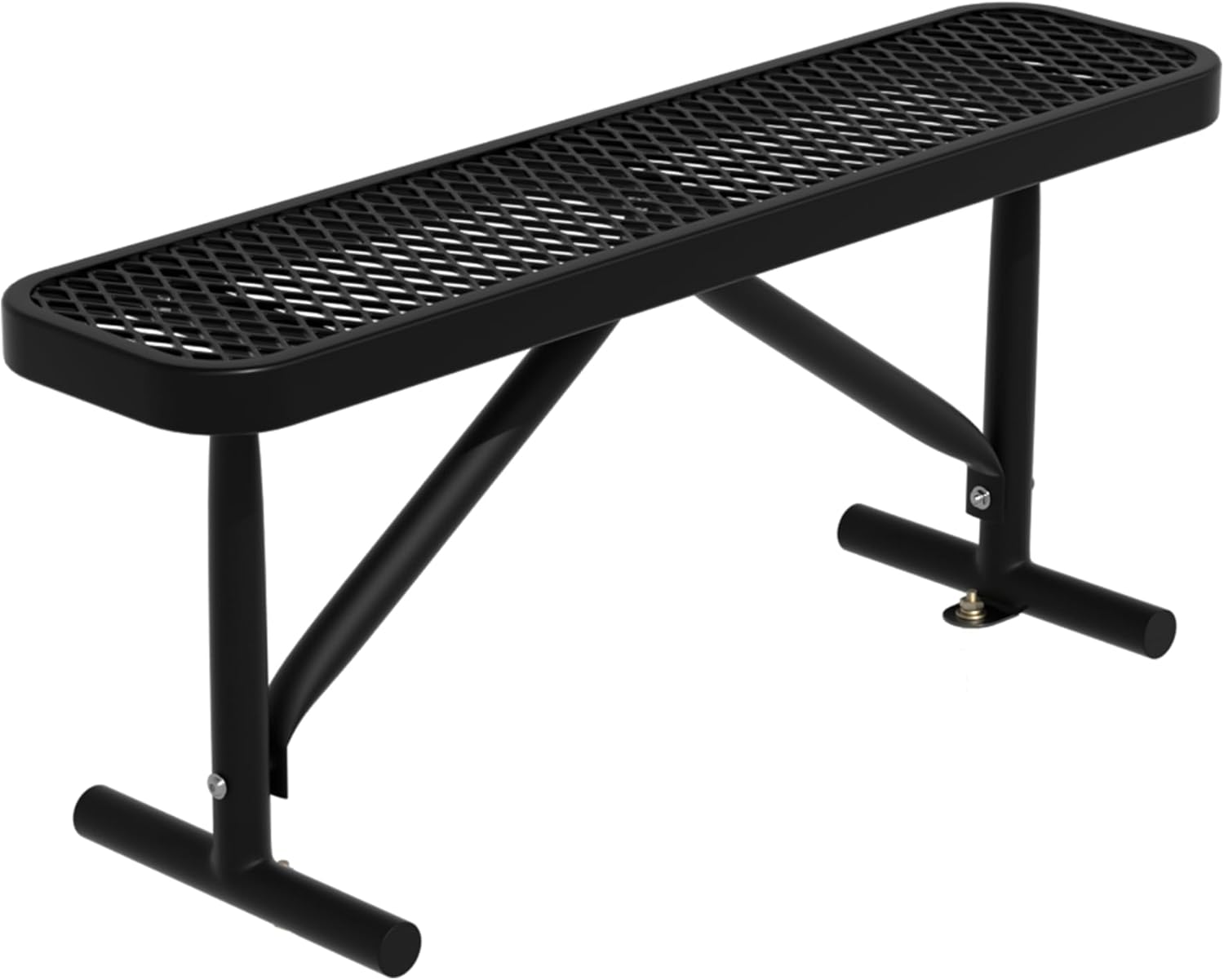 4FT Metal Park Bench for Outside, Heavy-Duty Outdoor Bench with Thermoplastic-Coated, Weatherproof Steel Mesh Bench for Parks, Gardens, Patios, Stores, Black