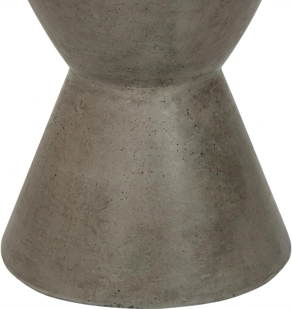 Starlight Canyon Home White Modern Concrete Round Accent Table, Indoor/Outdoor, 17.7-Inch Height, Durable, Versatile for Living Room, Patio