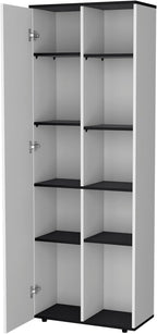 23.6" D*11.8" W*66.5" H Freestanding Kitchen Pantry with Dawer & 4 Shelves, Double Door, Rectangular Wood Storage Cabinet, Modern Minimalist, for Living Room, Dining Room, White