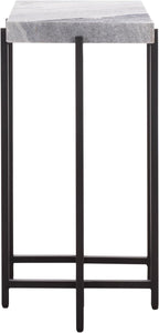 SAFAVIEH Home Collection - Aloha Side Table with Grey Marble Top & Black Iron Base, Modern Accent Table, Fully Assembled (ACC3748A)