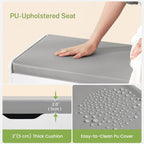 usikey Shoe Bench with Lift Top Storage, Entryway Bench with Padded Seat Cushion, Shoe Storage Bench with 2 Adjustable Shelves, for Entryway, Living Room, Bedroom, White