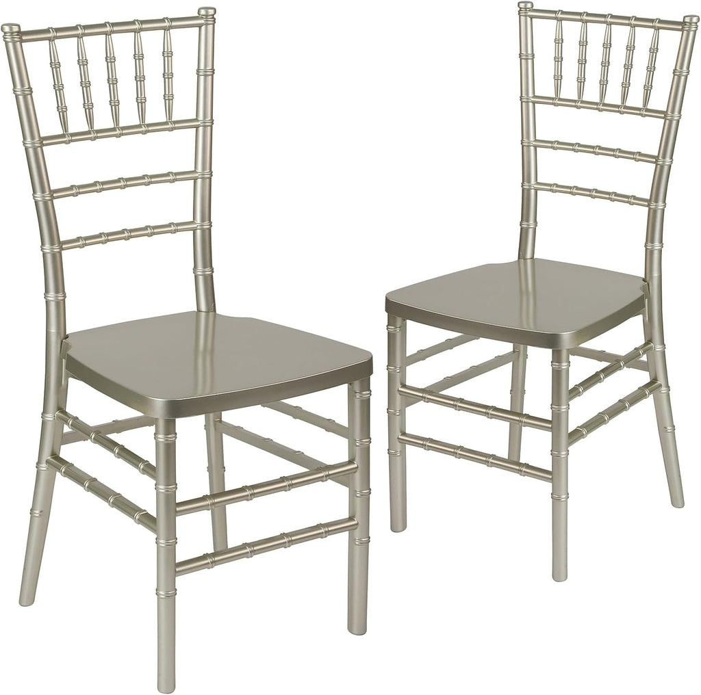 Flash Furniture 2 Pack HERCULES PREMIUM Series Champagne Resin Stacking Chiavari Chair