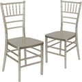 Flash Furniture 2 Pack HERCULES PREMIUM Series Champagne Resin Stacking Chiavari Chair