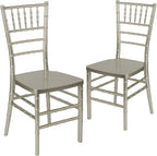 Flash Furniture 2 Pack HERCULES PREMIUM Series Champagne Resin Stacking Chiavari Chair