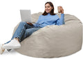 DUMOS 4FT Bean Bag Chair Beanbag for Adults and Kids Oversized Lazy Sofa Living Room Furniture with Removable Washable Cover Giant Comfy Gaming Chair Round Couch for Bedroom Dorm, Grey