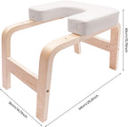 Headstand Bench, Yoga Headstand Bench for Beginners, Feet Up Trainer Inversion Bench with Comfort Cushion, Yoga Chair Shoulder Stand Handstand Tool, Solid Wood Base, 440 lbs Capacity