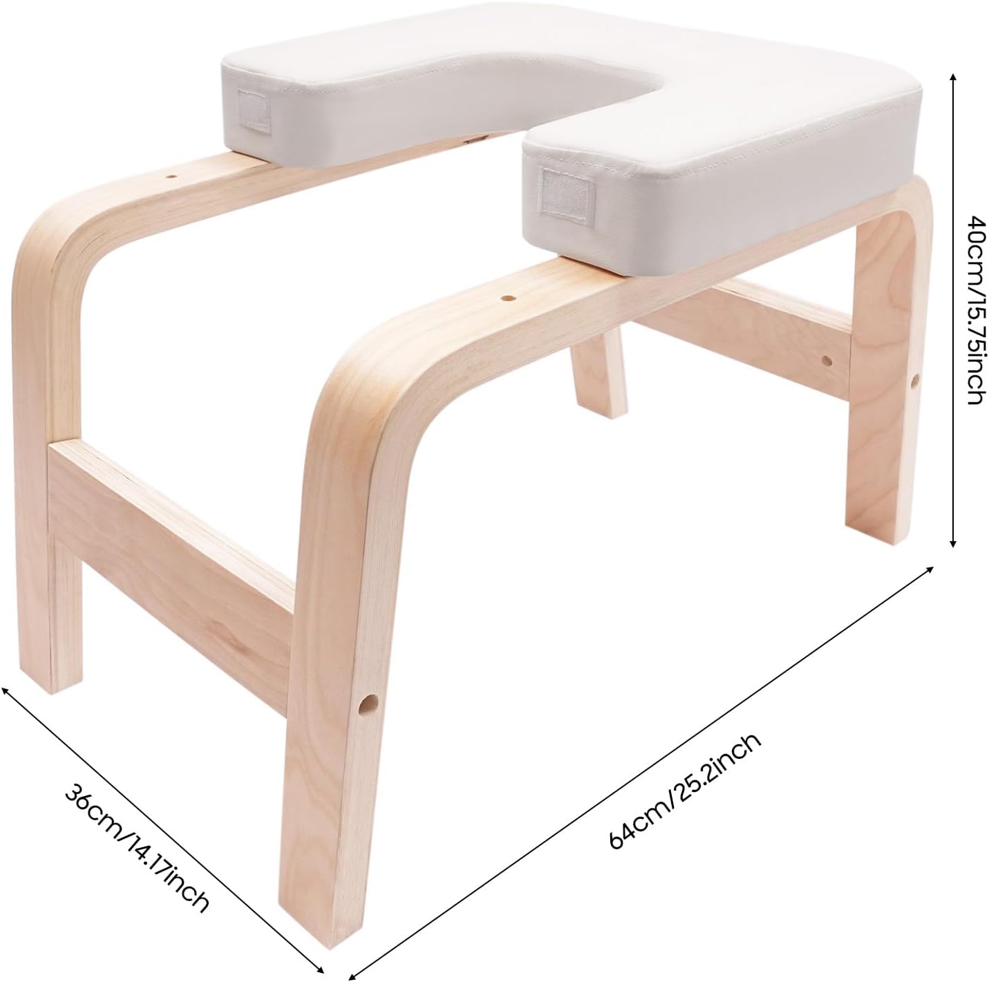 Headstand Bench, Yoga Headstand Bench for Beginners, Feet Up Trainer Inversion Bench with Comfort Cushion, Yoga Chair Shoulder Stand Handstand Tool, Solid Wood Base, 440 lbs Capacity