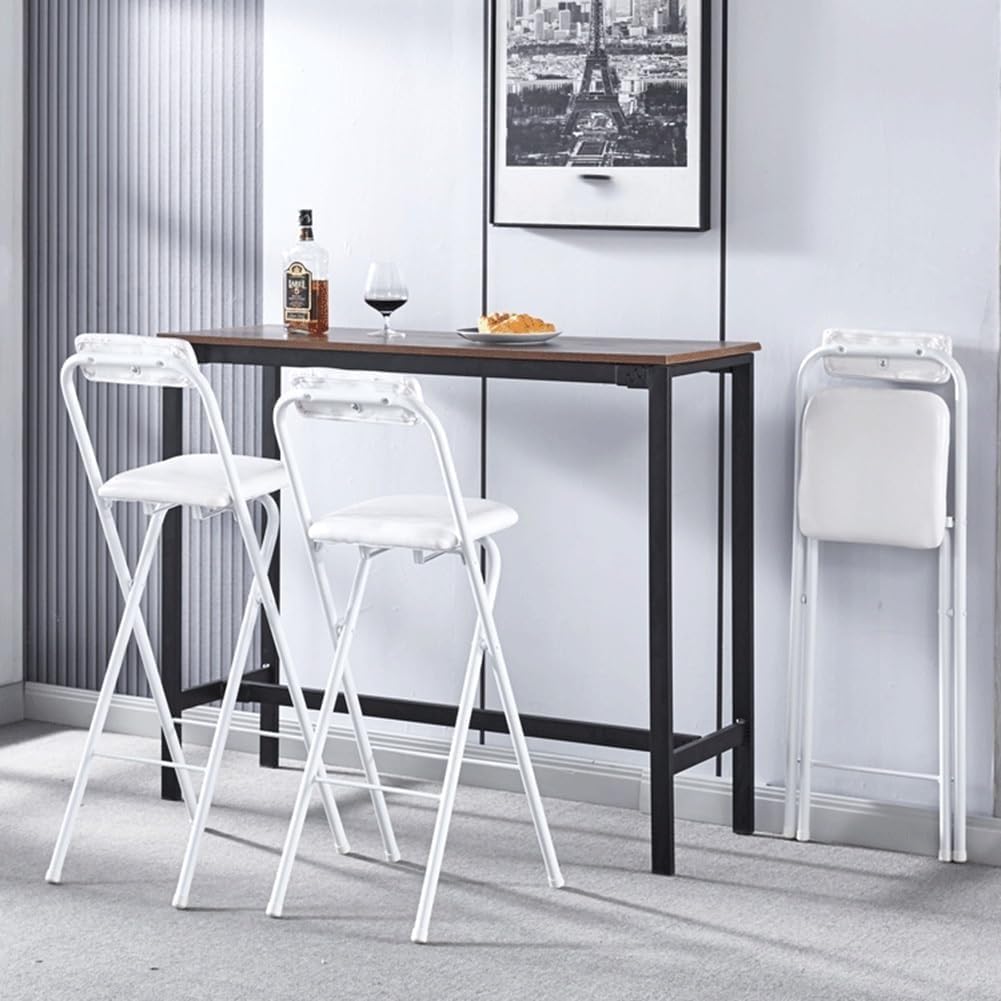 Portable Folding Chair with Backrest for Home Office Party White 100kg Capacity(28in/70cm)