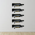 Wine Rack Wall Mounted 5 Bottle Matte Black Metal Vino Pins Single Display Pegs System for Wine Bottles (Matte Black)