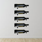 Wine Rack Wall Mounted 5 Bottle Matte Black Metal Vino Pins Single Display Pegs System for Wine Bottles (Matte Black)