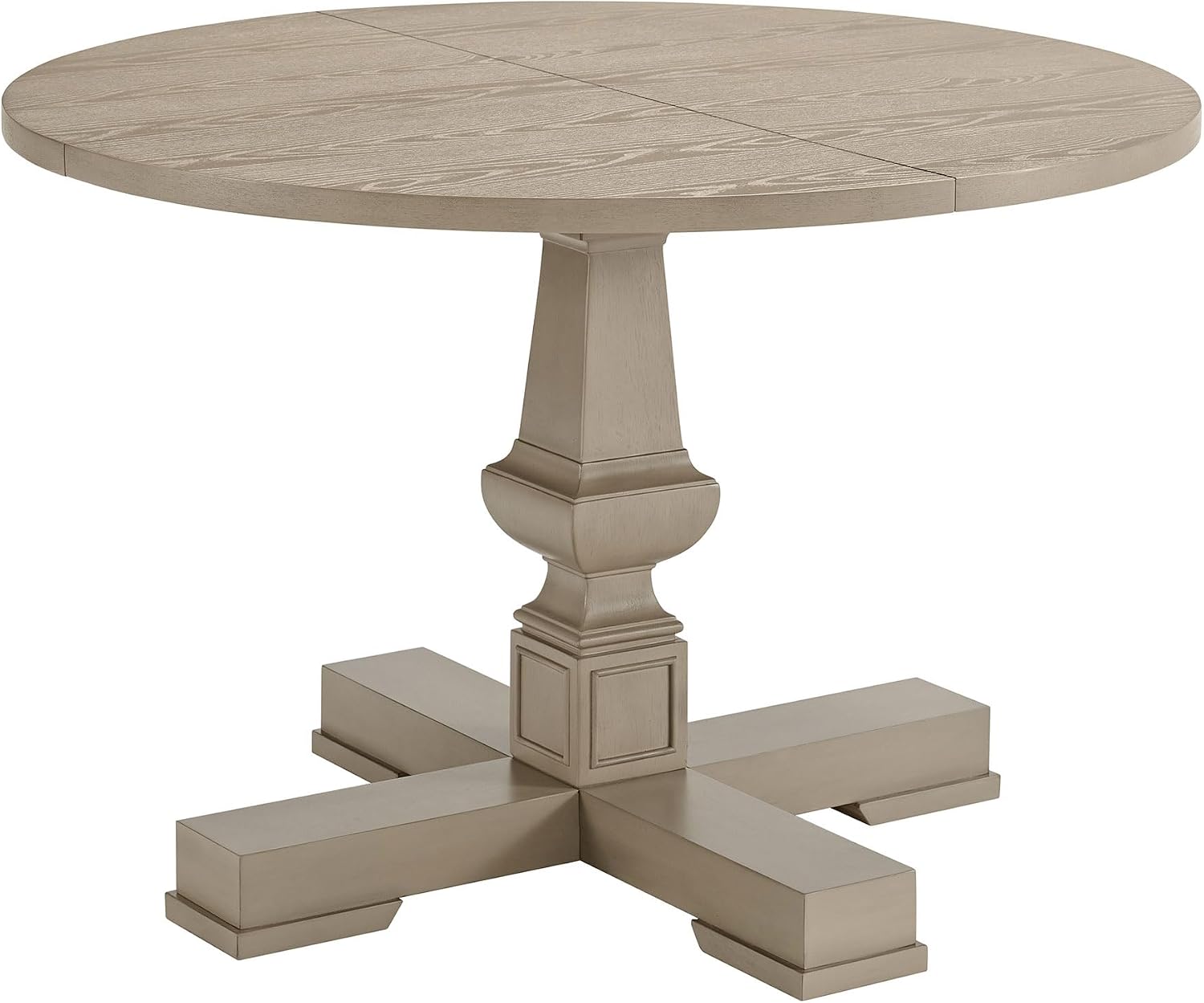 ROME + OAK Rumson Modern Dining Table, 44-Inch Round Tabletop with Sturdy Pedestal Base, Rustic Beige - Natural Wood Furniture Piece for Homes