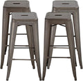 FDW 30 Inches Bar Stools Set of 4 Bar Stools Counter Height Metal Stool Patio Stool Stackable Barstools Kitchen Counter Stool Indoor/Outdoor Stool Metal Bar Stools Moden Dining Chairs