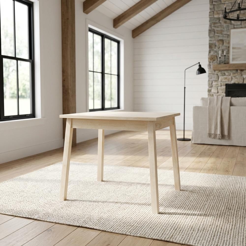 Furnifact Unfinished Child's Table, Wooden Craft, Ideal for playroom or Bedroom, Durable, Simple Design, Easy to Wipe Clean with Soft Cloth