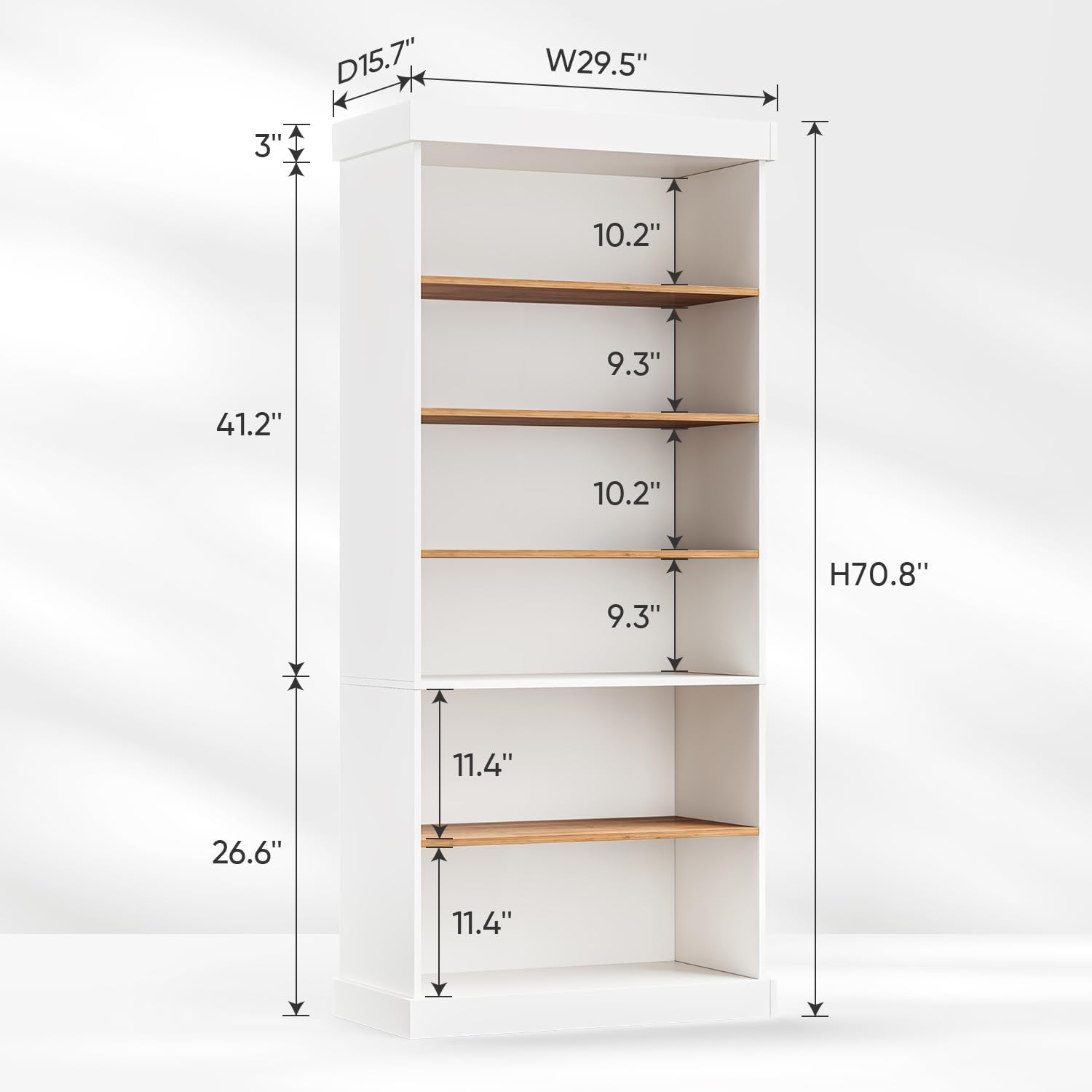 Vyre 70.8" Tall Farmhouse Modular Kitchen Pantry Cabinet, Wooden Storage Hutch with 6-Tier Adjustable Shelves, Set of 3, White