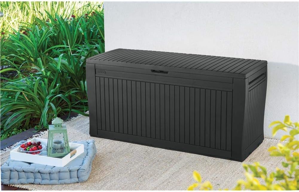 Keter Comfy Storage Box 270 L, Graphite Color, 116.7 x 54.6 x 8.6 cm