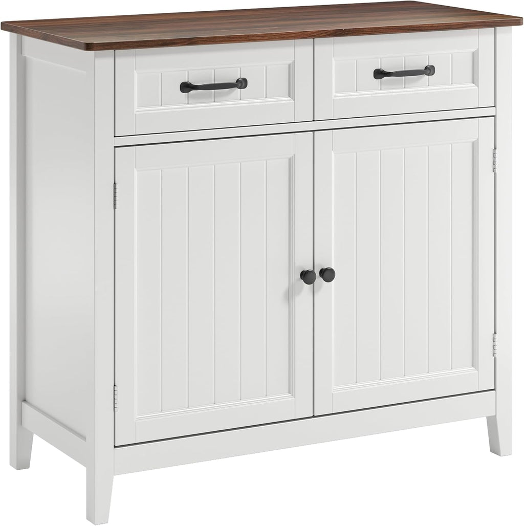 Bealife 32" Buffet Cabinet, Kitchen Island with Storage, Coffee Bar Cabinet with 2 Drawers and Adjustable Shelf, Kitchen Storage Cabinet for Dining Room, Living Room, Entryway (Retro)