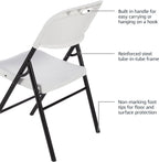Amazon Basics Sturdy Foldable Portable Plastic Chair, 350-Pound Capacity, Space Saving for Events and Seating, White, 6-Pack