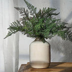 SIDUCAL Ceramic Rustic Farmhouse Vase | 7 Inch Pottery Decorative Flower Sand Glaze Finish Boho Vase for Home Decor, Table, Living Room, Bathroom Decoration, Shelf Decor, Mantel, White