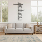 Elegant Metal Cross Wall Art with Scripture, Scripture-Engraved Faithful Design for Peaceful Living Spaces, Metal Crosses Jesus Wall Art Decor for Home Church (19.69 inches)
