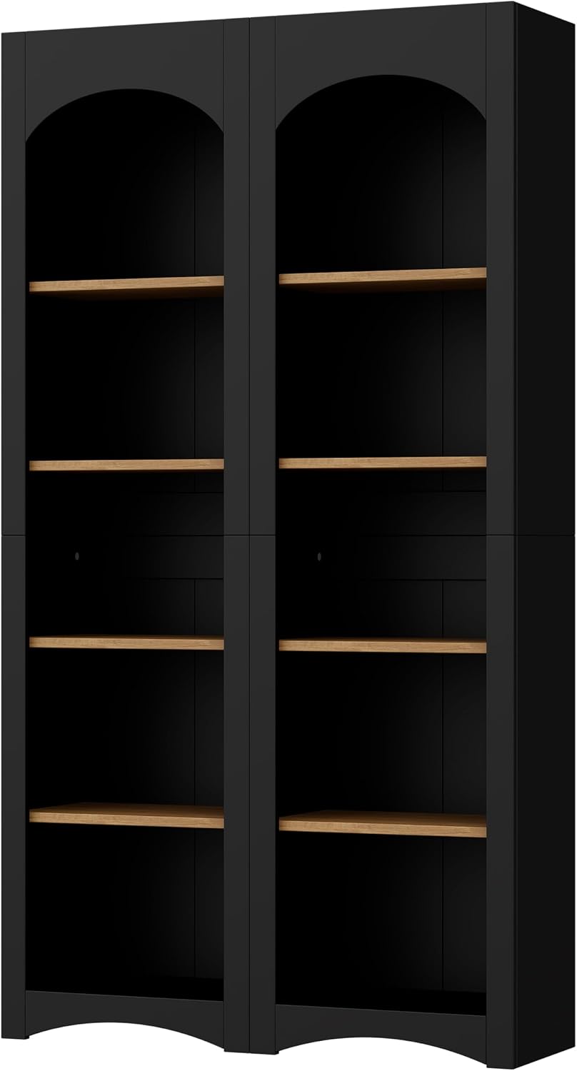 Freestanding Corner Kitchen Pantry with 4 Shelves, Traditional, Rectangular Storage Cabinet, for Living Room, Dining Room, Black