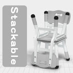 WHY TOYS Adjustable Kid Chairs Indoor 3 Level Adjustable Suitable for Children Age 2-6. Maximum Load-Bearing 220LBS Suitable for Family Classroom and Nursery Child Seat Set (2-Pack-Grey)