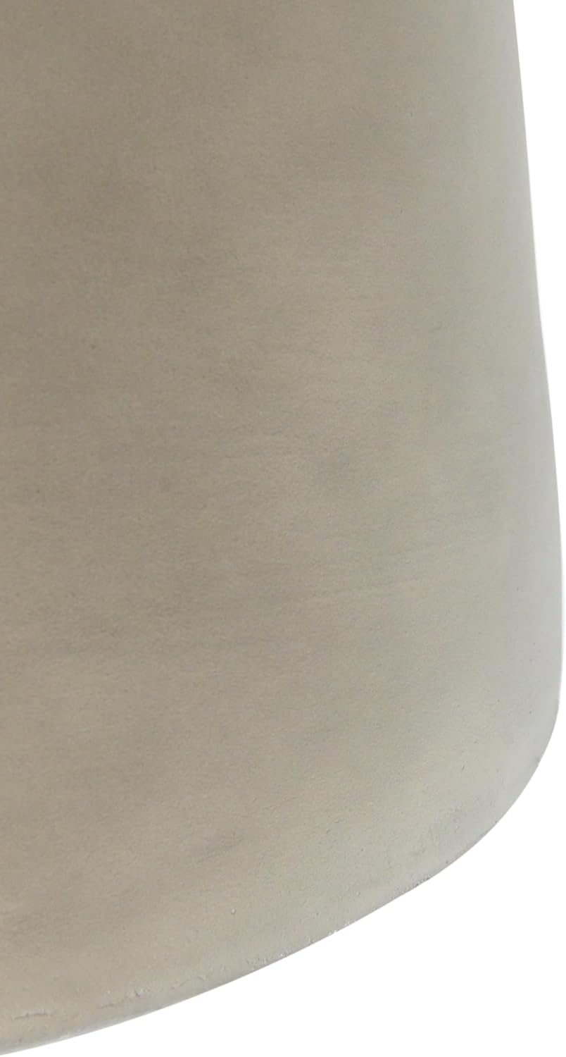 JOSHEN 16" Lightweight-Concrete Corner End Table, Retro End Table with Stable Load-Bearing Design, Decorative Accent Table with Round-Top for Indoor Outdoor, Light Grey