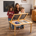 Montessori Sensory Table & Art Easel for Kids & Toddlers | Folding Extendable Legs & Storage Bins, Magnetic Boards & Tiles, Light Box Included | Space-Saving Indoor/Outdoor Play