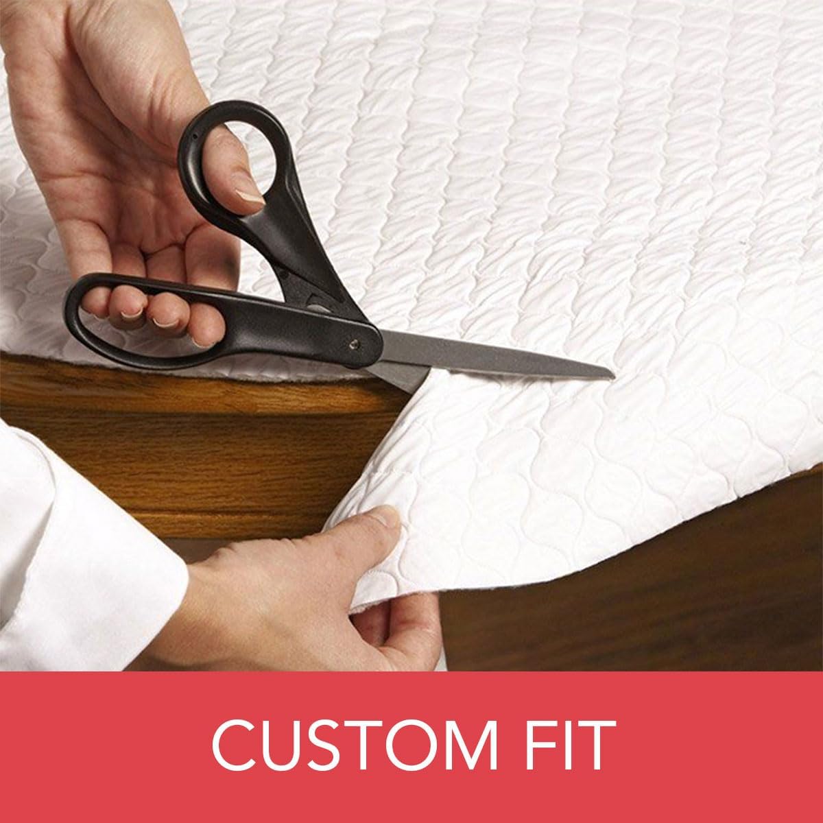 LAMINET Table Protector for Dining Room Table Quilted Table Pads 52x108 | Quilted, heavy-duty cover protects wood surfaces; this non-slip oblong table pad can be easily customized to fit.
